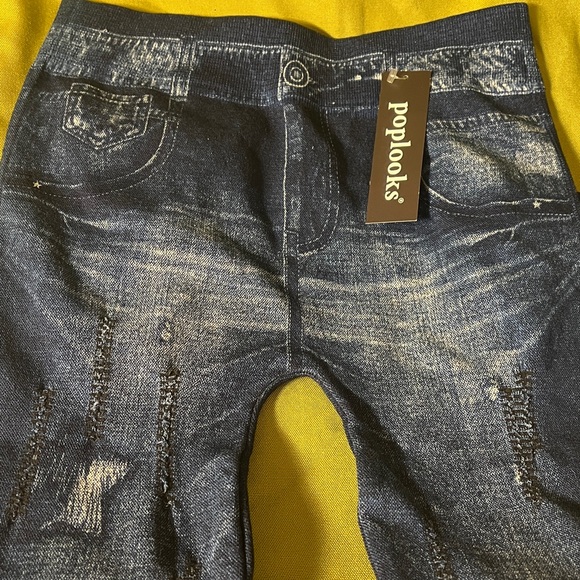 Poplooks Distressed Crop Jeggings - Picture 2 of 5
